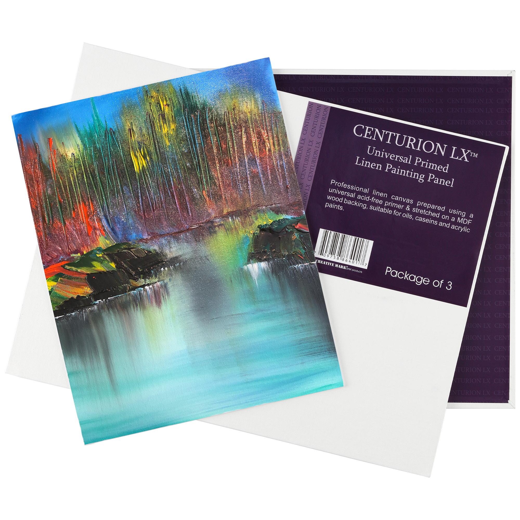 Centurion Universal Acrylic Primed Linen Panels -4x4Canvases for Painting  - 3 pack of Canvases for Oils, Acrylics, Water-Mixable Oils, and More 